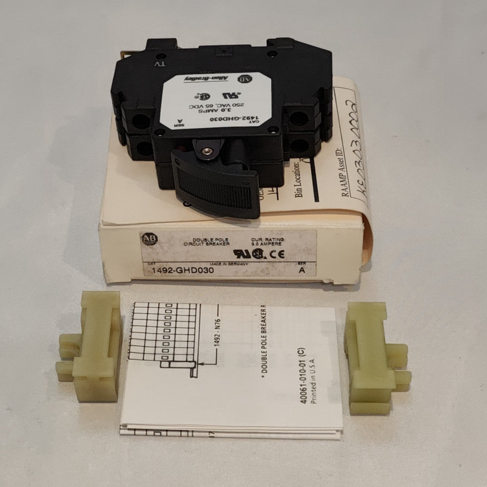 Allen Bradley 1492-GHD030 Double Pole Circuit Breaker 3A SER A