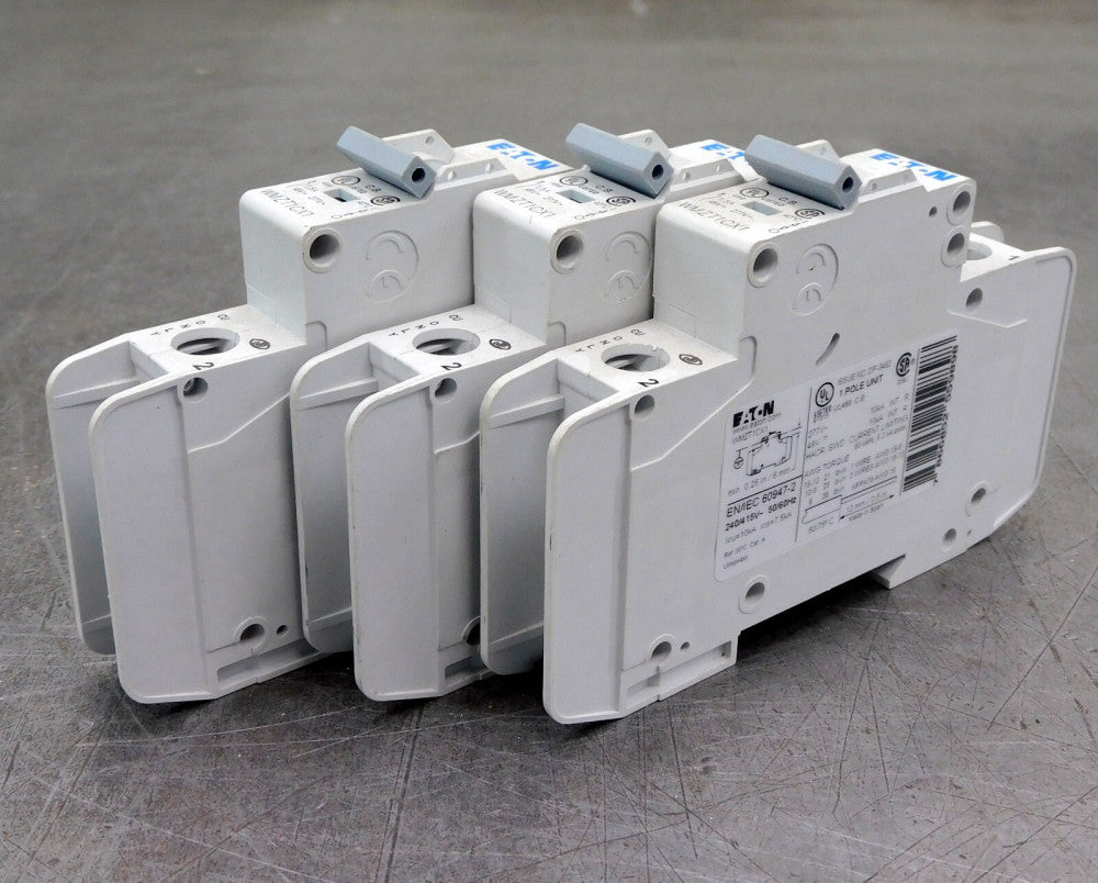 Eaton WMZT1CX1 1-Pole Unit Circuit Breaker AK42E EN/IEC 60947-2 Lot of Three 3