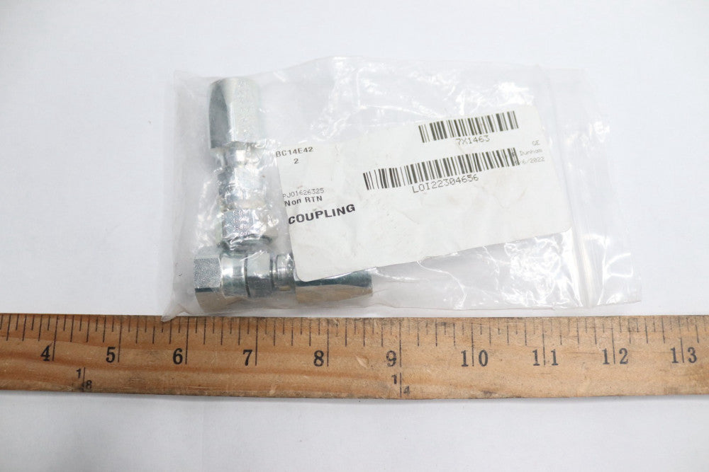 (2-Pk) Caterpillar Straight Coupling Silver Stainless Steel 71463