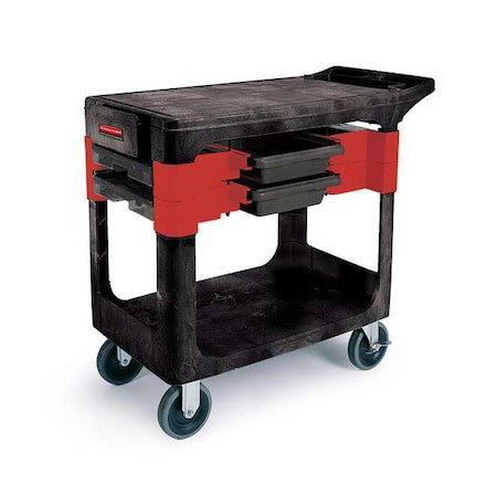 Rubbermaid Commercial Fg618000bla Trade Cart/Service Bench,38 In. L,Black