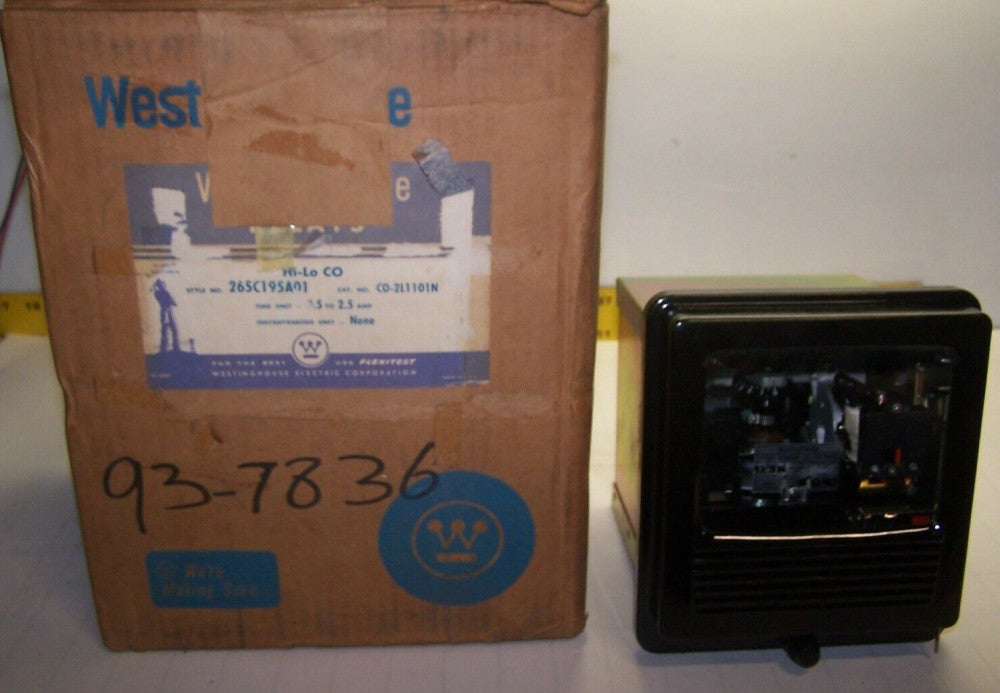 NEW WESTINGHOUSE 1 - 12 AMP OVERCURRENT RELAY C0-2H1101N STYLE 265C195A05