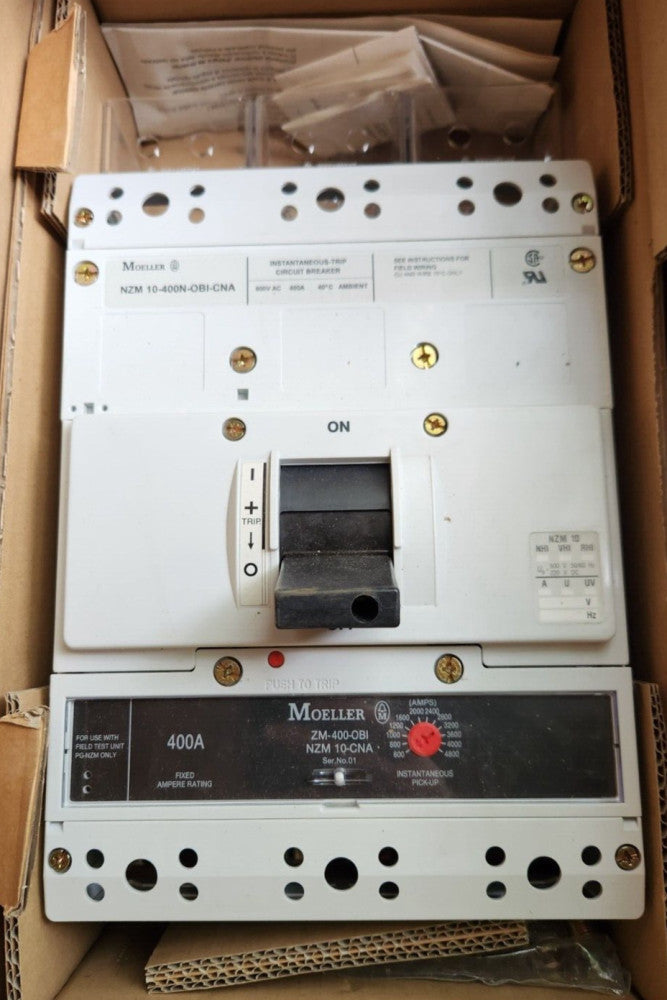 MOELLER NZM10-400N/ZM-400-OBI-CNA CIRCUIT BREAKER 400 AMP, 3 POLE, 600V NEW