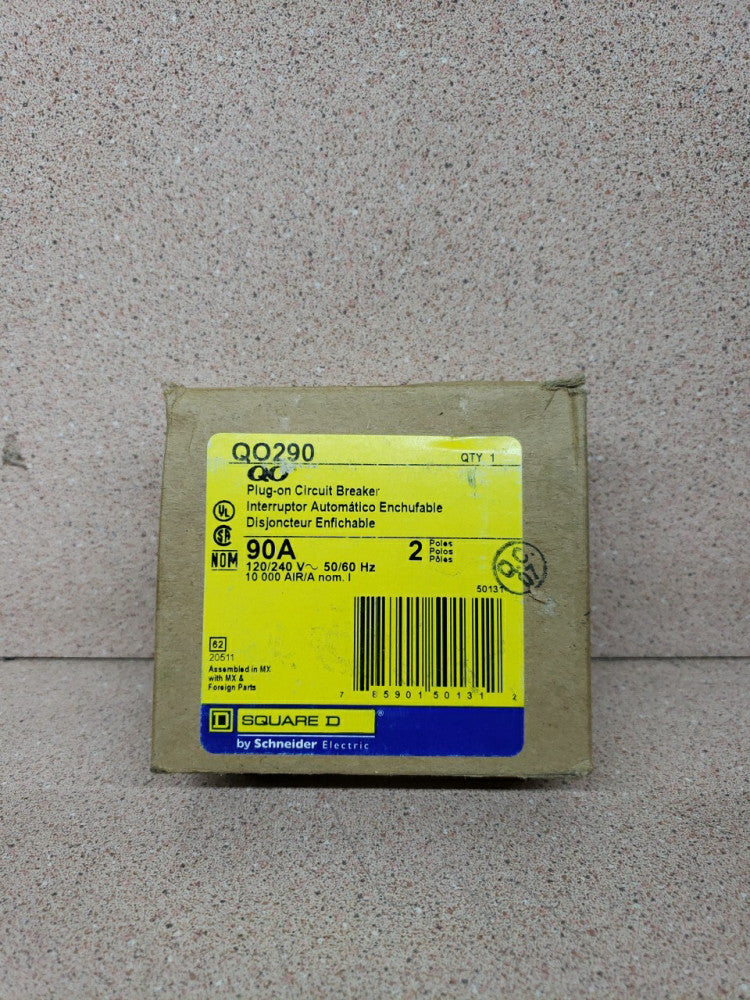 NEW OLD STOCK SQUARE D QO290 2 POLE 90 AMP 120/240V CIRCUIT BREAKER