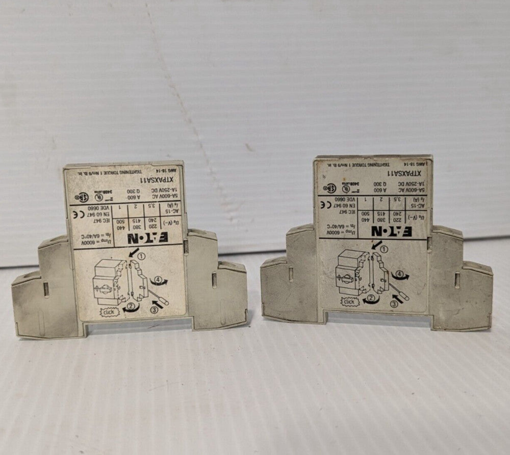 Lot of 2: Eaton XTPAXSA11 Side Starter Mount Auxiliary Contact