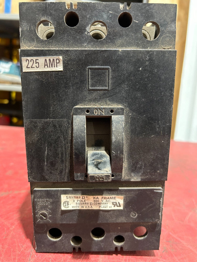USED SQUARE D 3 POLE 225AMP CIRCUIT BREAKER KAL-36225-25M