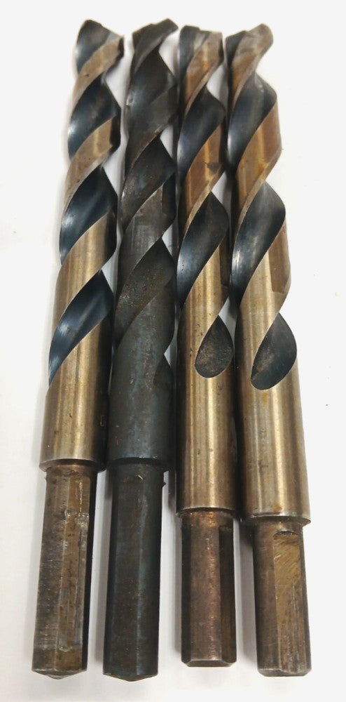 TAPER SHANK DRILL BITS ASSORTED LOT OF 4 2 FLUTES