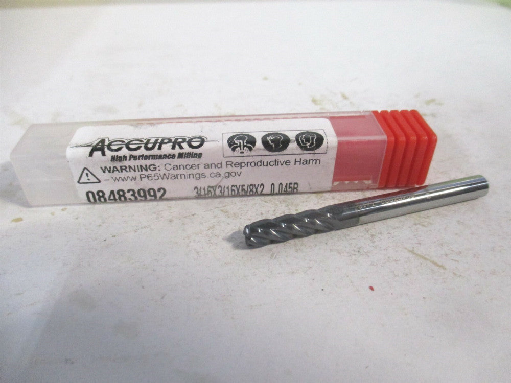 (12182431) 3/16 x 5/8 x 3/16" x 2" OAL Solid Carbide 4-Fl Corner Radius End Mill