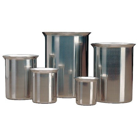 Zoro Select 78820 Beaker, Stainless Steel, Low Form, 11.9 L / 3 Gal Capacity