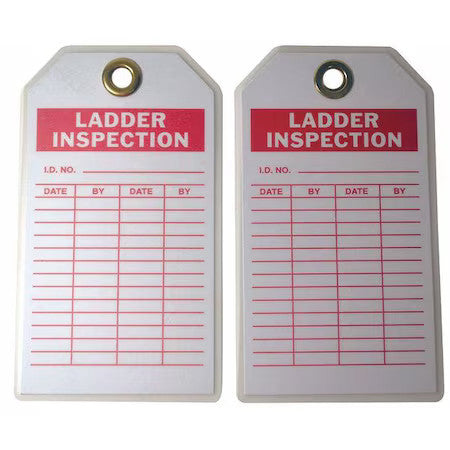 Zoro Select 20Th04 Tag, Ladder Inspection, Polyester, 7 In H X 4 In W, White,