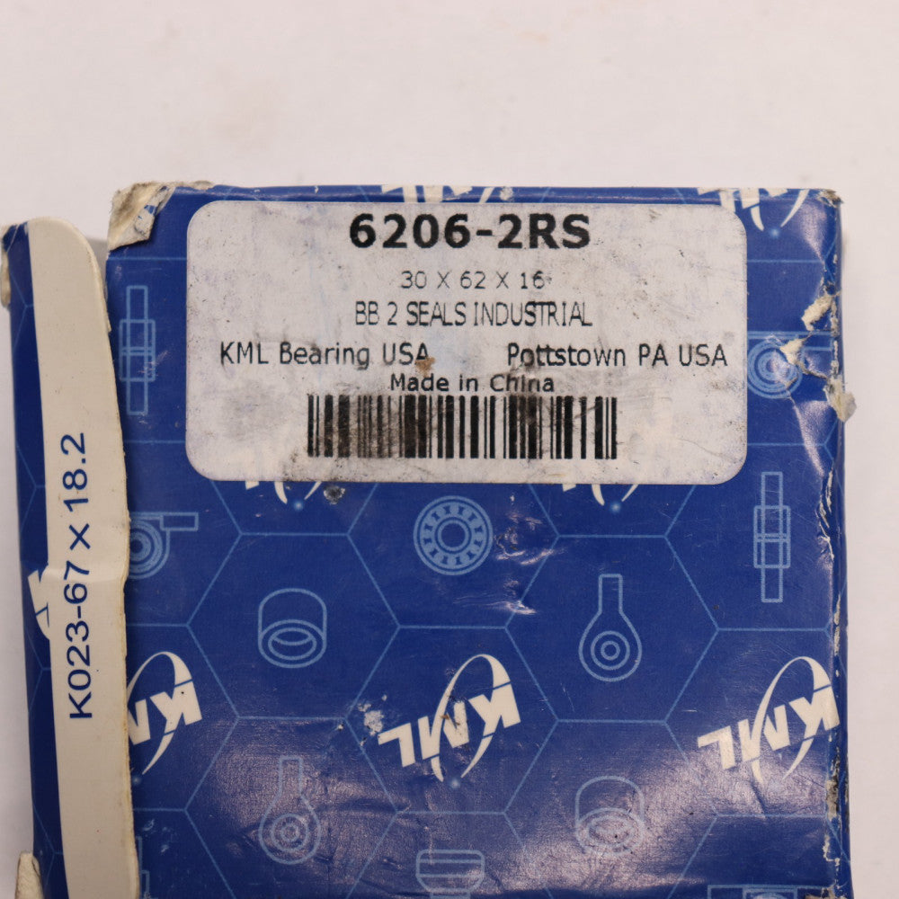 KML Double Sealed Deep Groove Ball Bearing 30mm x 62mm x 16mm 6206-2R