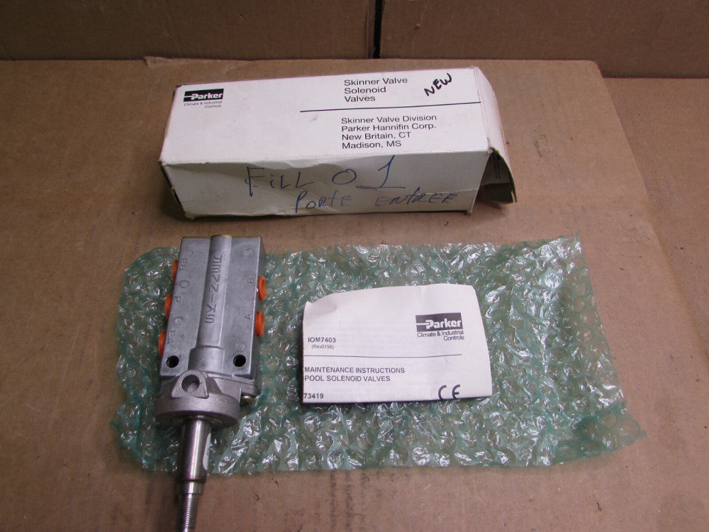 PARKER, 73419AN2NN00, SKINNER 1/4" SOLENOID VALVE BODY 30-150PSI, NIB! M/O!