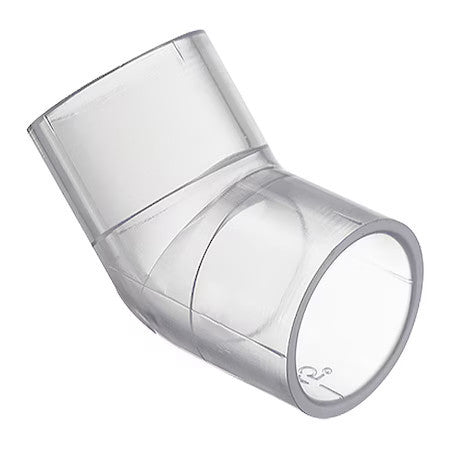 Zoro Select H417007ls Pvc Elbow, 45 Degrees, Solvent X Solvent, 3/4 In Pipe Size