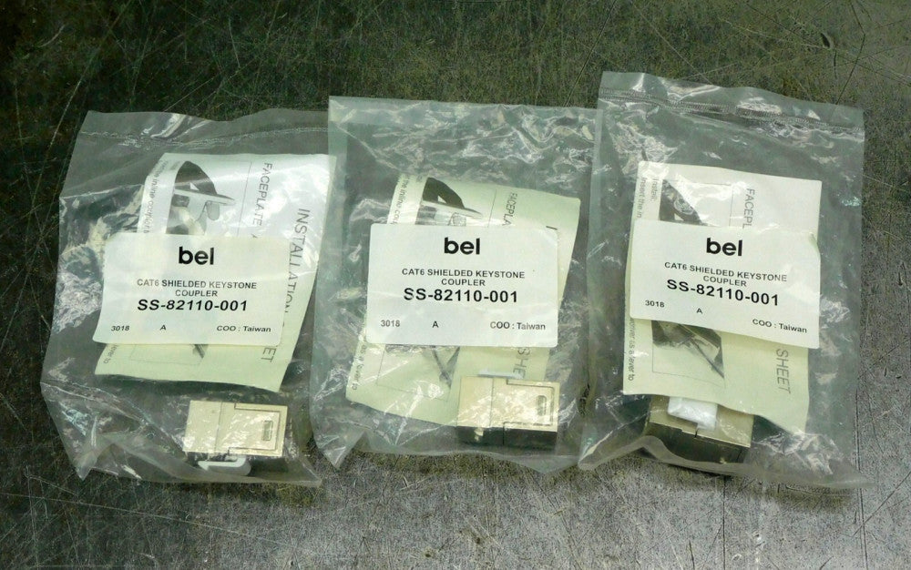 Bel SS-82110-001 Shielded Keystone Coupler CAT6 Lot of Three (3)
