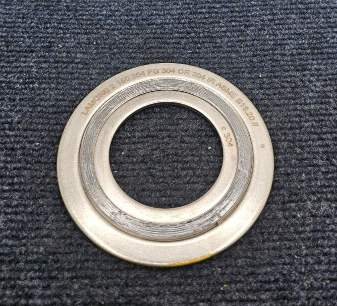 (QTY 4) LAMONS 2 150 304 FG 304 Spiral Wound Flange Gasket 304 IR ASME B16.20