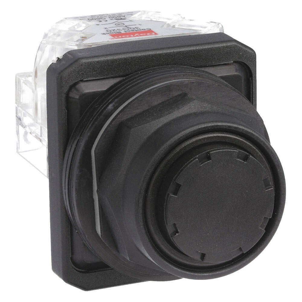 DAYTON 30G450 30MM Non-Illuminated Pushbutton Momentary, Extended Guard, 1NO/1NC
