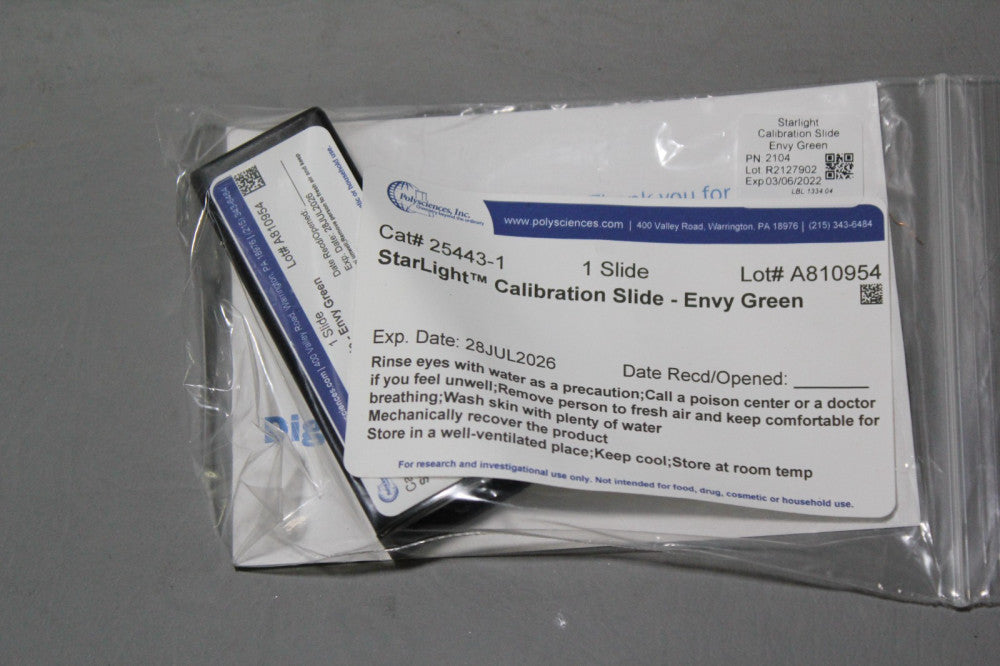NEW POLYSCIENCES STARLIGHT ENVY GREEN CALIBRATION SLIDE 25443-1