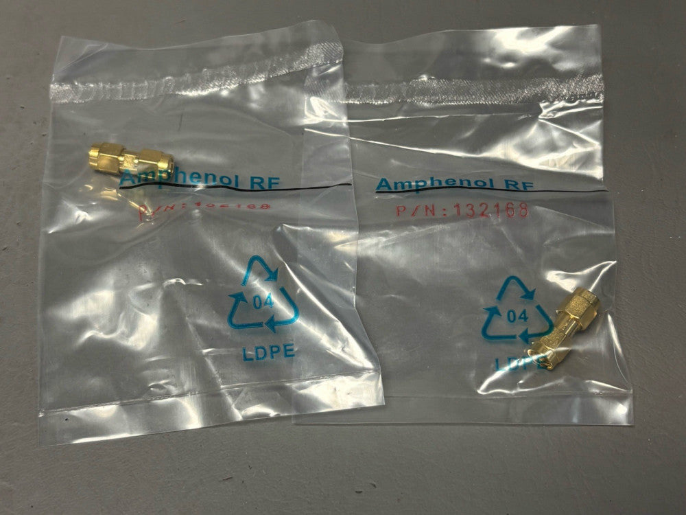 2- Amphenol 132168 Adapter SMA Plug Male Pin To SMA Plug Male Pin 50 Ohms