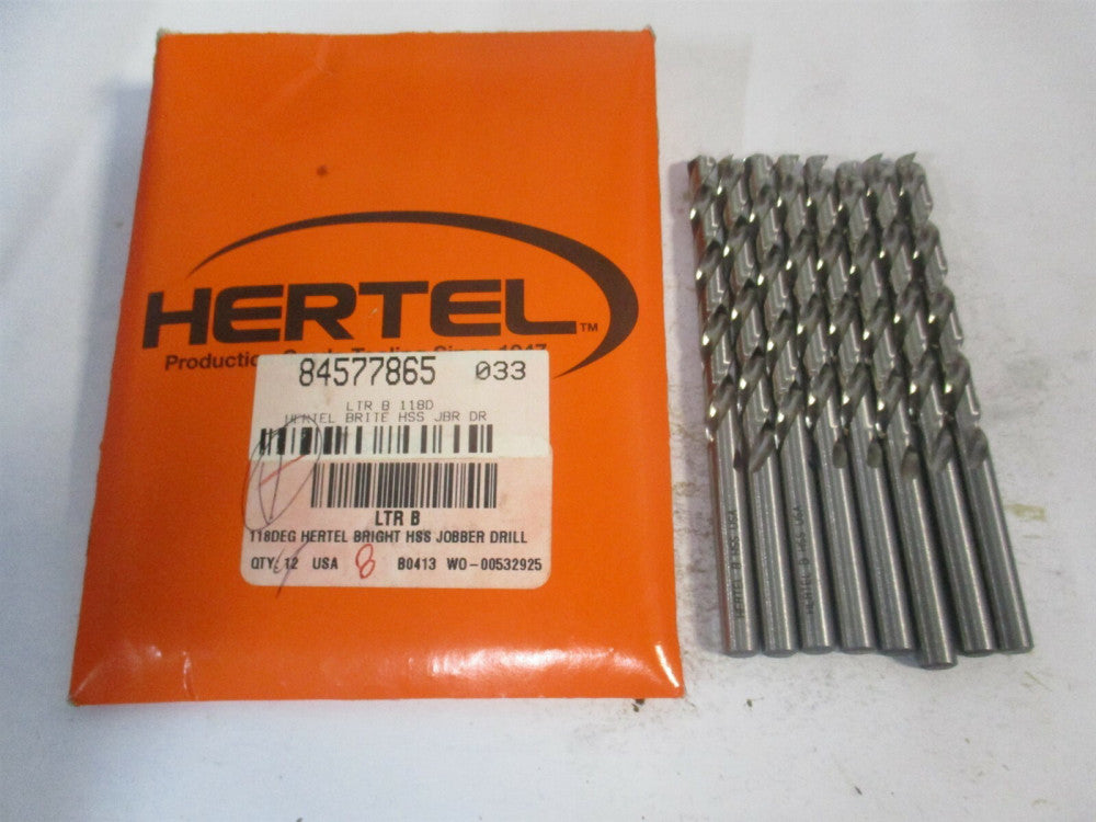 (84577865) Letter B 2-3/4" x 4" OAL 118° High Speed Steel Jobber Drill - Qty 8