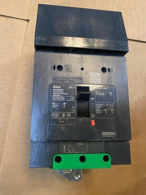 SQUARE D BGA34020Y 20 Amp 480/277V 3 Pole Circuit Breaker NEW