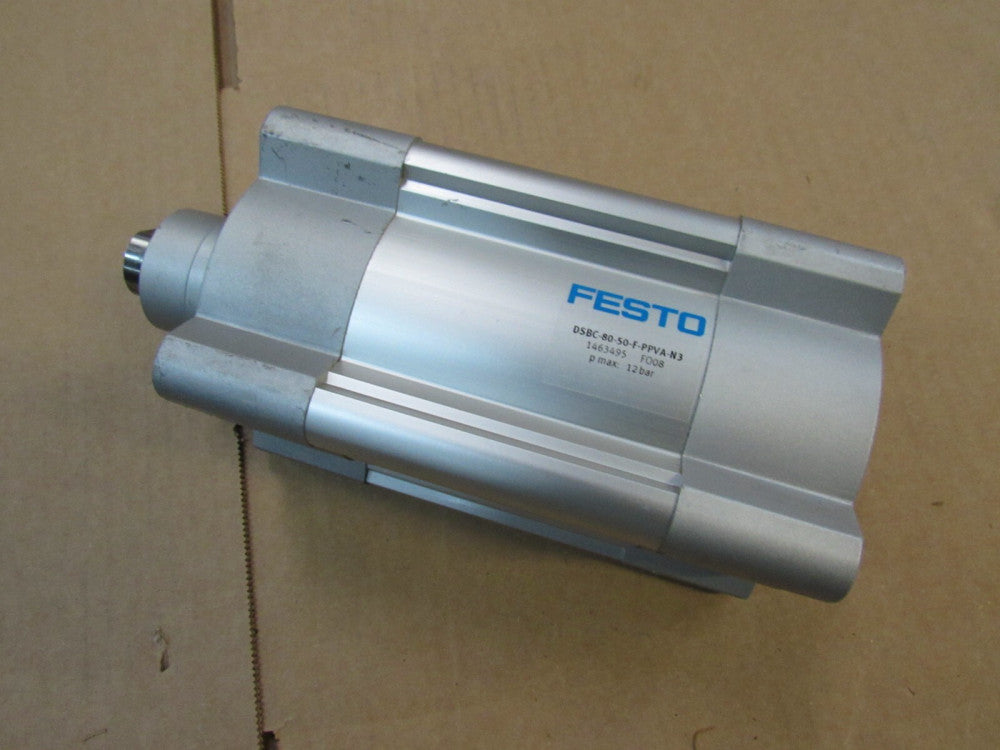 FESTO PNEUMATIC CYLINDER DSBC-80-50-F-PPVA-N3 80MM-BORE 50MM-STROKE NEW SURPLUS