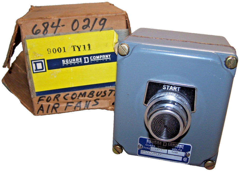 NEW SQUARE D BLACK START ENCLOSED PUSH BUTTON OPERATOR 9001 TY11
