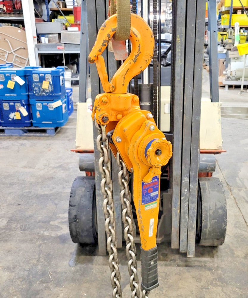 HARRINGTON 6 TON LEVER HOIST CODE LB060B LOT NO L5A-898 CHAIN LENGTH 139 IN.