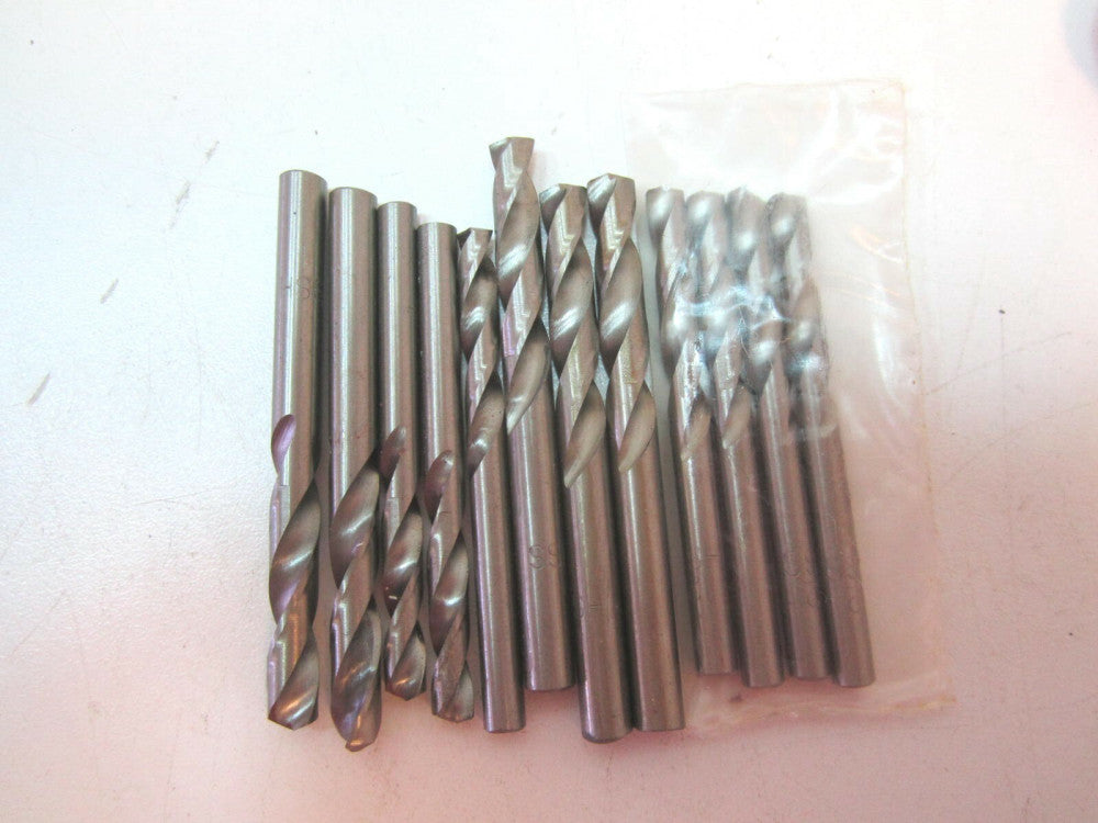 12mm x 2-1/2" x 1/4" OAL HSS Straight Shank Twist 2 Flute Drill Bits - Lot of 12