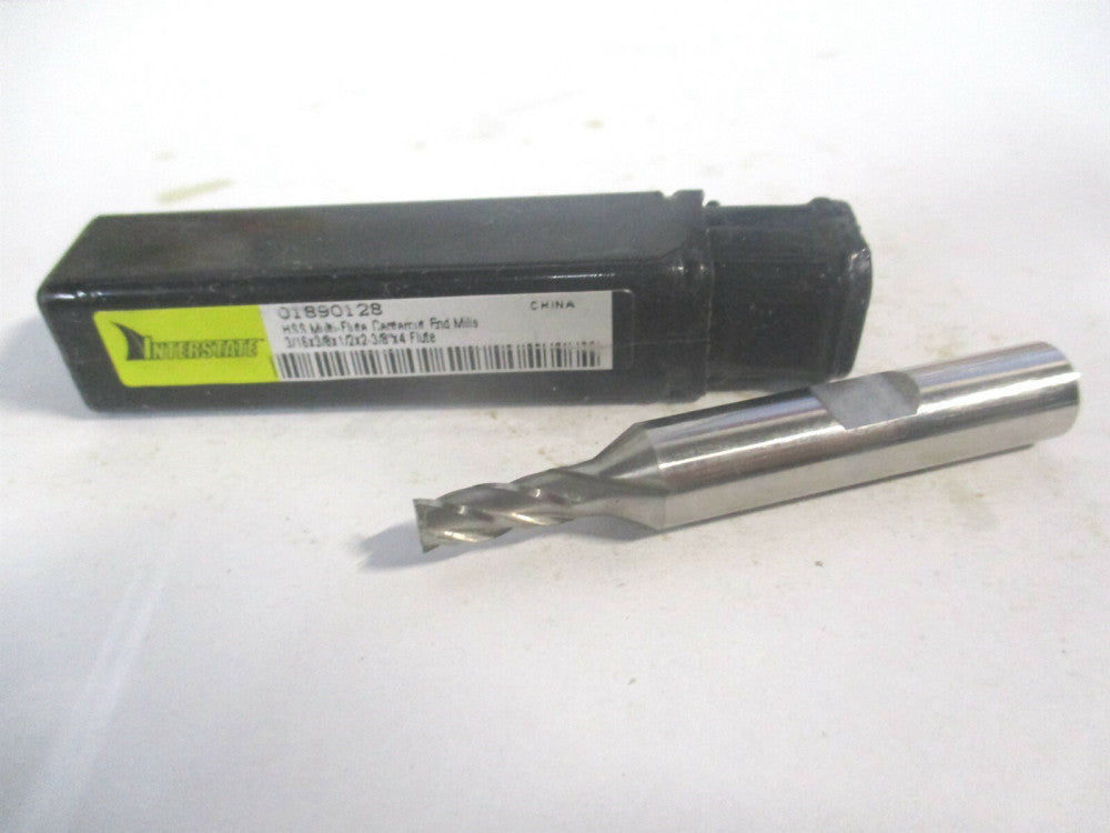 (720-3203) 3/16" x 1/2" x 3/8" x 2-3/8" OAL High Speed Steel 4Fl Square End Mill