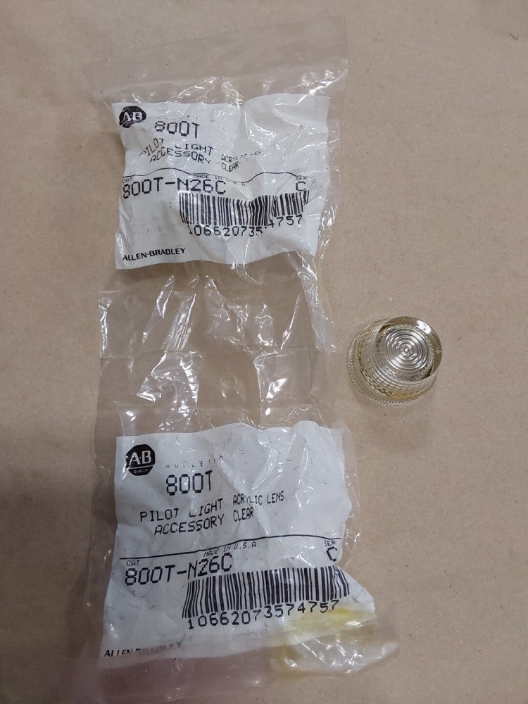 ALLEN BRADLEY 800T-N26C SER C CLEAR PILOT LIGHT, Lot Of 3