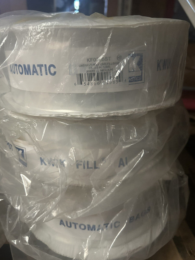 ZORO SELECT 5CPK1 5" x 3" Open Poly Bags on a Roll, 1.40 mil, Clear