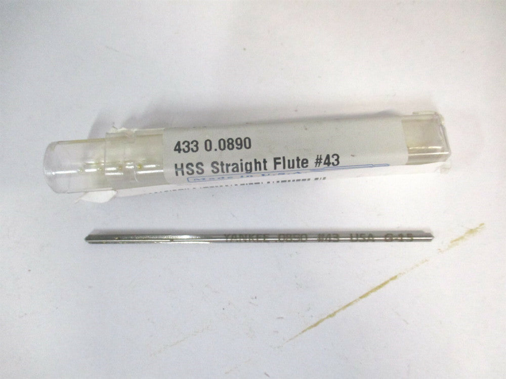 Yankee (433-0.0890) #43 4Fl Straight Shank Straight Flute HSS Chucking Reamer