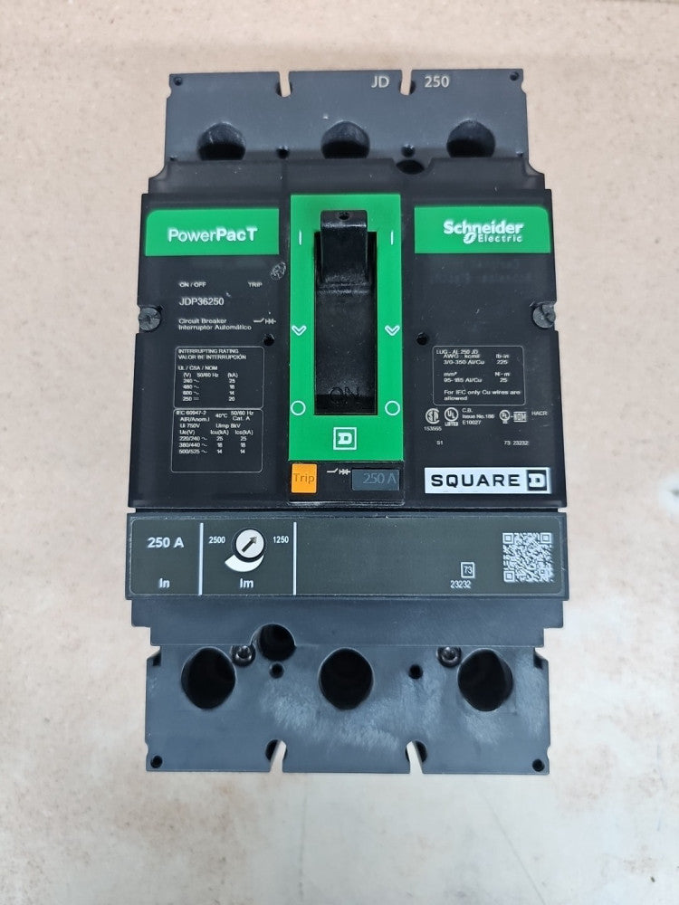 New Take Out Square D JDP36250 250 Amp 600v Circuit Breaker