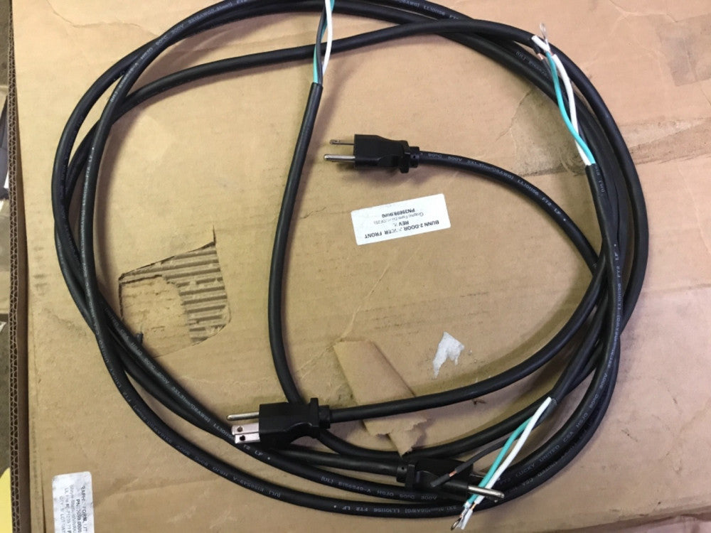 3 Bunn 01637.0000 Black Power Cord 6 foot 16/3 Cut Ends