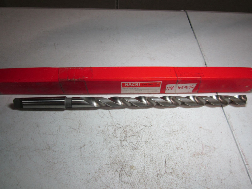 Nachi (1059136) 53/64" Size, 3MT 118° 18" OAL High Speed Steel Taper Shank Drill