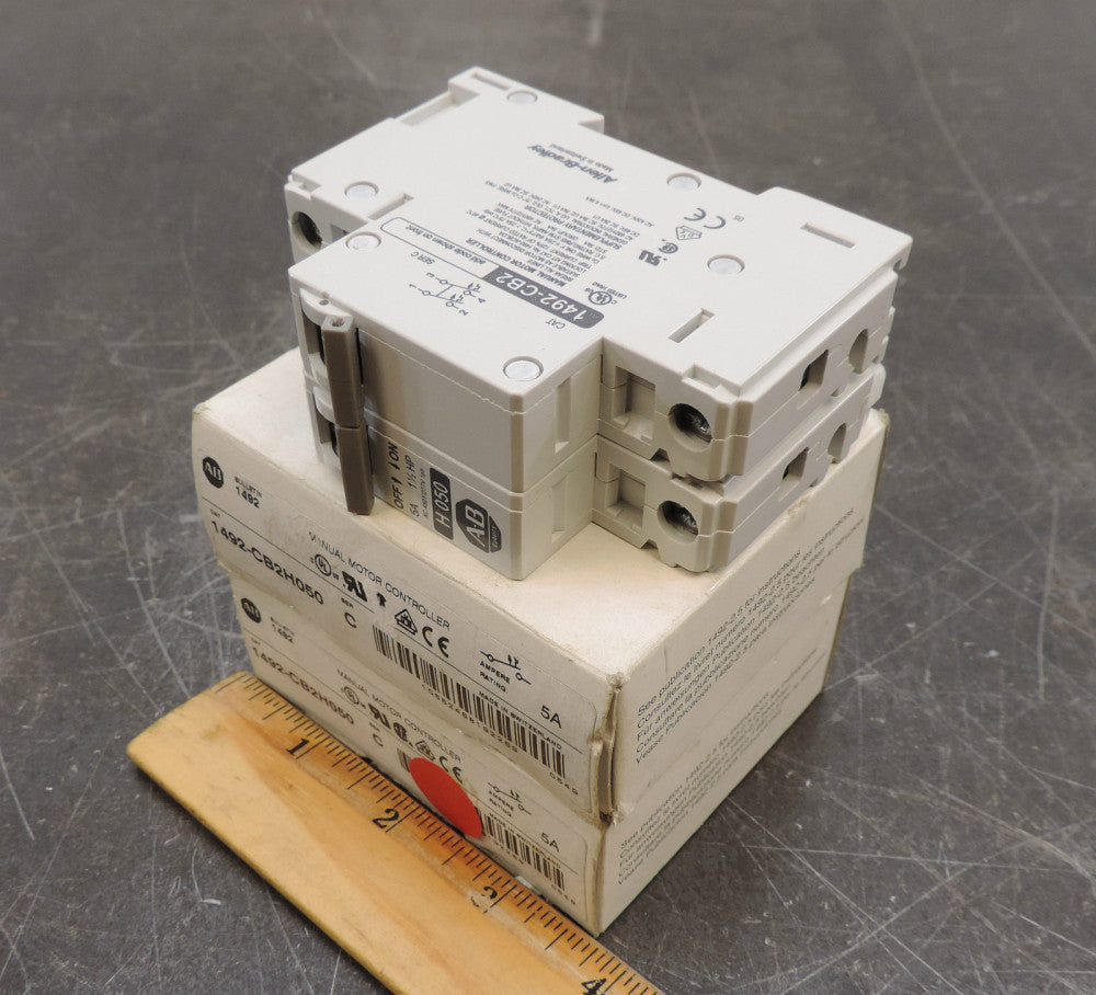 Lot Of 2 Allen-Bradley AB 1492-CB2H050 Starter Circuit Breaker 5 Amp NEW