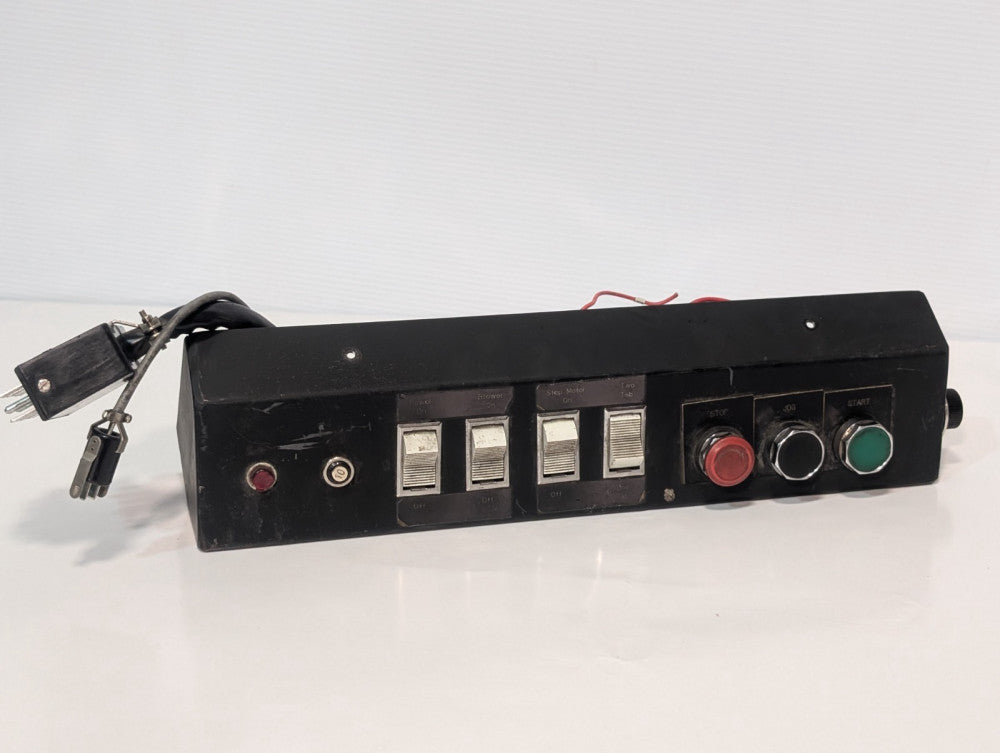 Machine control box Stop/ Jog/ Start buttons, Power/ Blower/ Step/ Tab switches