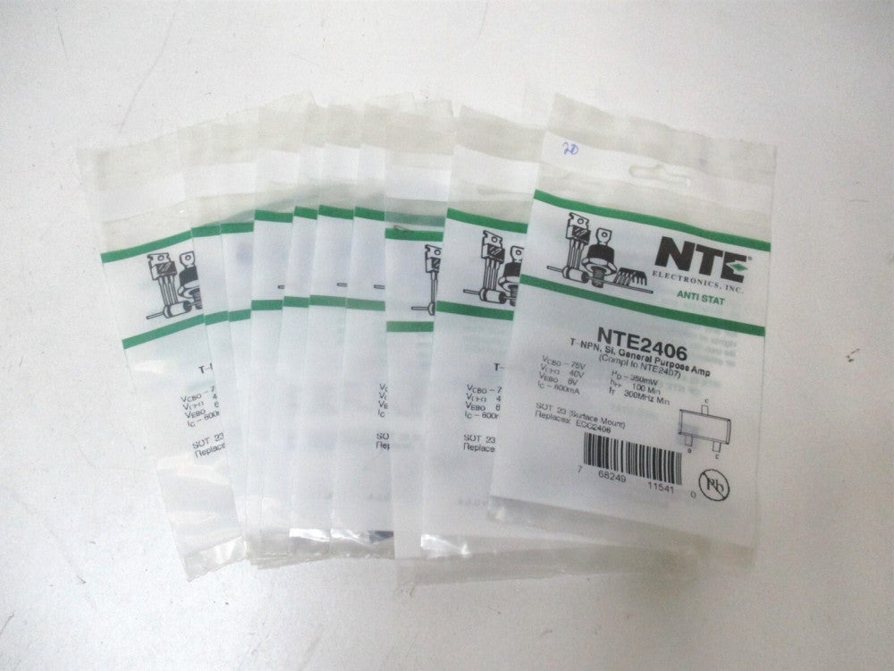 NTE Electronics (NTE2406) T-NPN SI General Propose Amp - Lot of 10