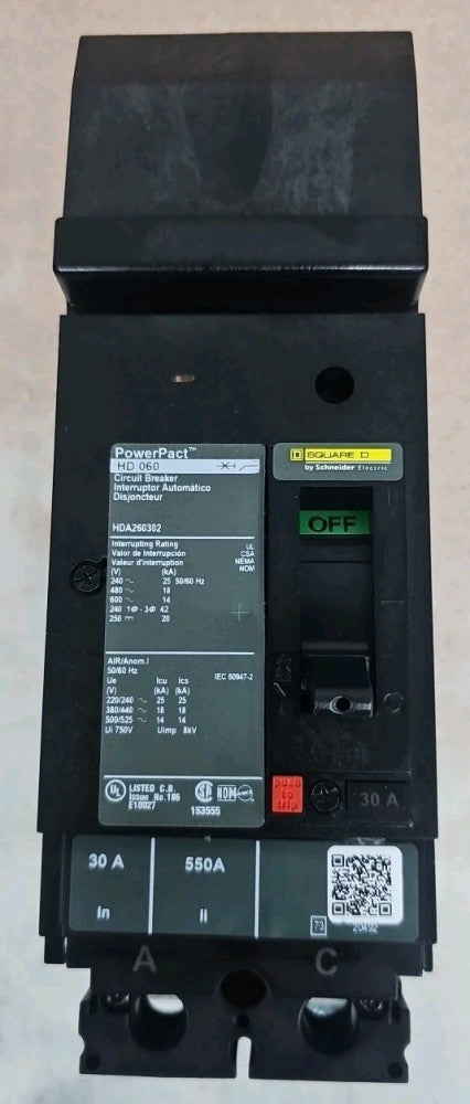 Square D HDA260302 Circuit Breaker, 30 Amp, 2 Pole - NTO