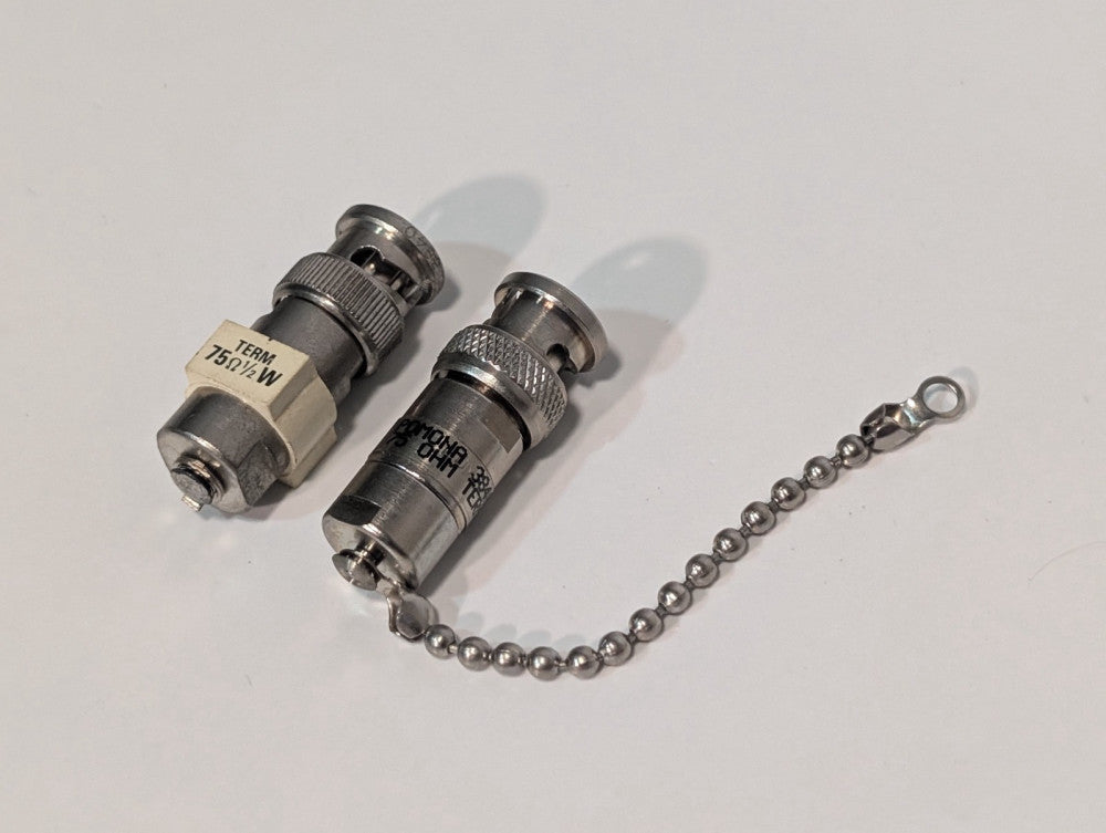 Pair of Pomona 3840-75 Coaxial Termination Dummy Load Resistors 75 Ohm 0.5 Watt