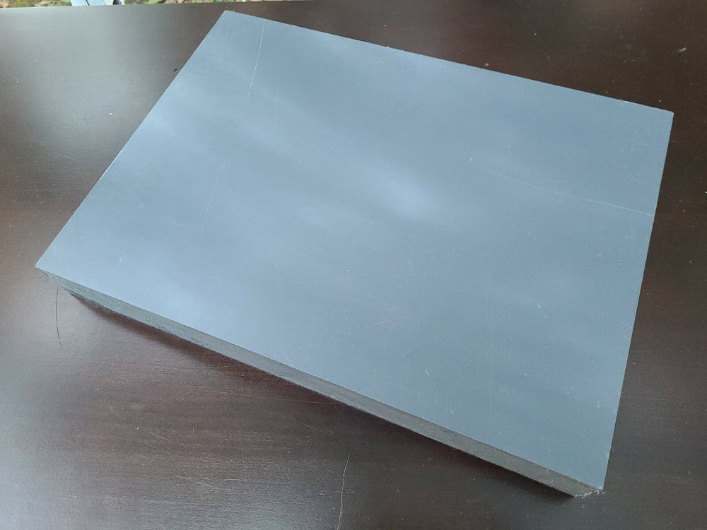 Machinable Plastic Bar / Sheet Stock Type 1 Gray PVC 15.375x11.187x1.875 inches