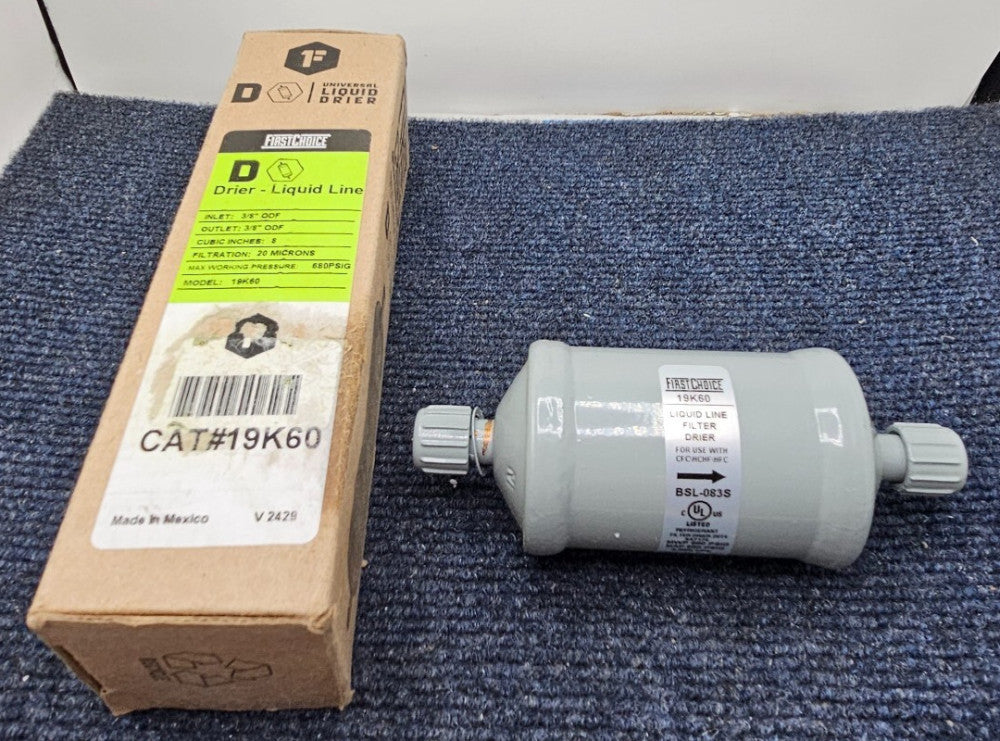 (QTY 2) First Choice 19K60 Liquid Line Drier 3/8"ODF Inlet/Outlet 8CuIn