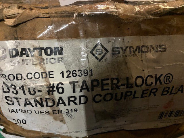 (Case of 100) Dayton D310 #6 Standard Coupler, Black