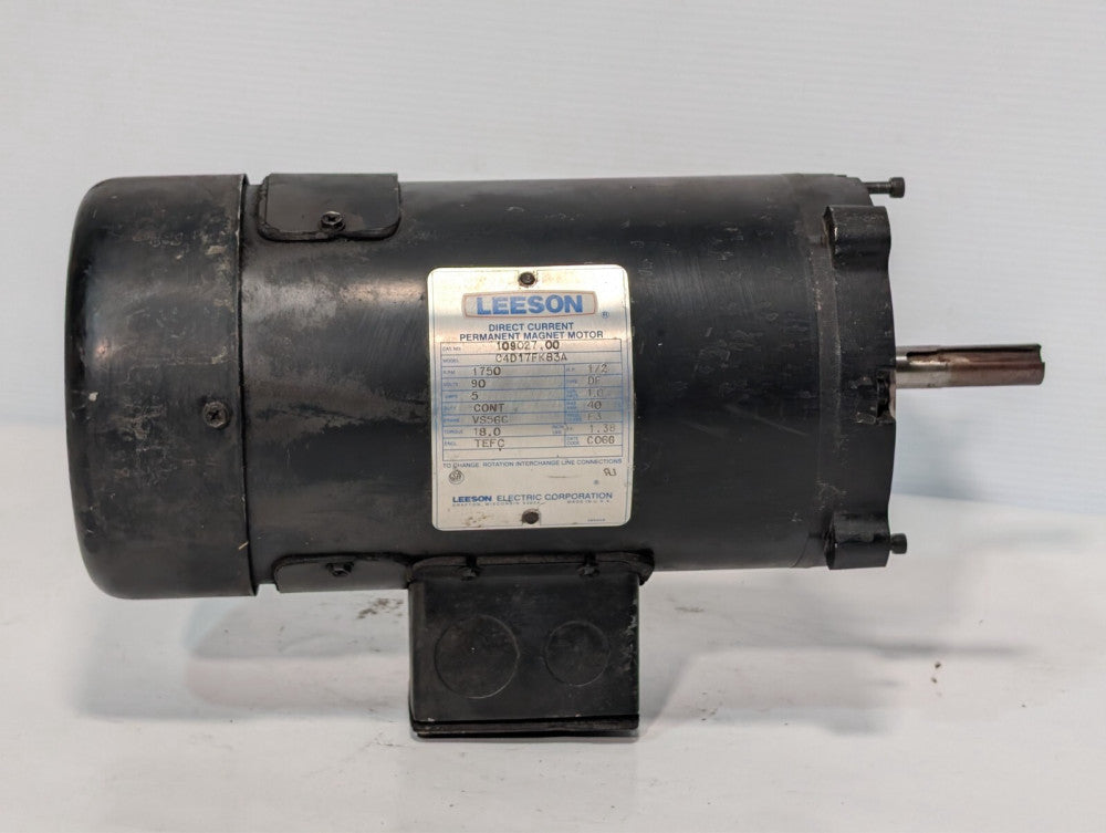 Leeson 109027.00 C4D17FK83B DC Magnet Motor 90VDC 1/2hp .5HP 1750rpm VS56C TEFC
