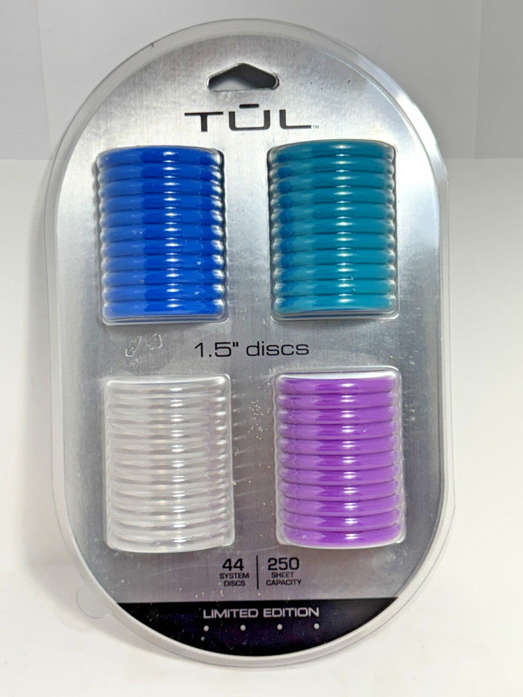 TUL 44ct 1.5" Discs 250 Sheet Capacity Limited Edition Teal/Blue/Purple/Clear