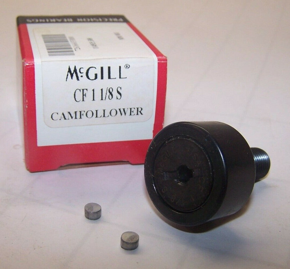 NEW McGILL PRECISION BEARINGS CROWNED BLACK OXIDE SEALED CAMFOLLOWER CF 1 1/8 S