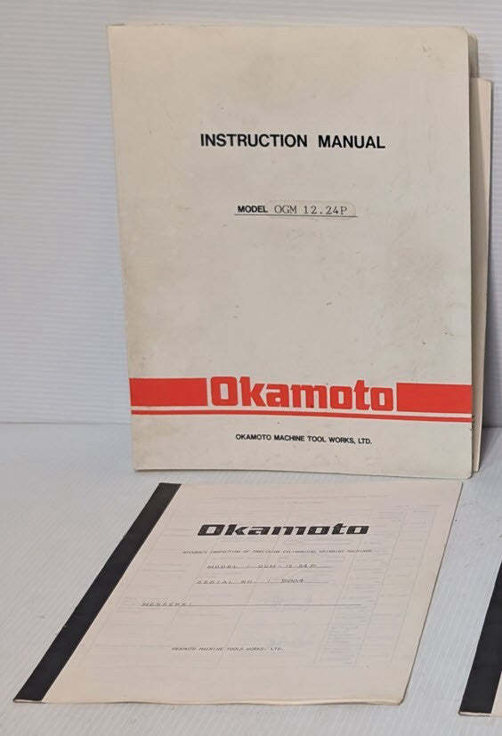 Okamoto OGM 12-24P Surface Grinder Instruction Manual and Inspection Guide