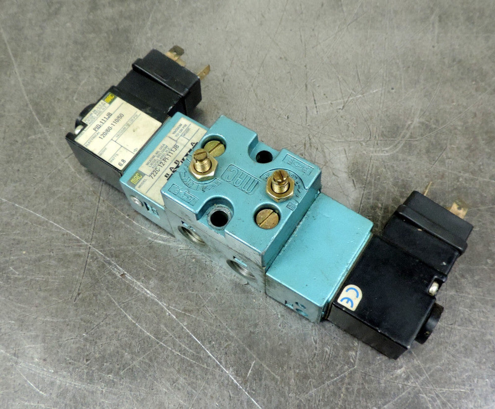 Mac 722C-12-PI-111JB 4 Way Solenoid Air Valve Double Operation
