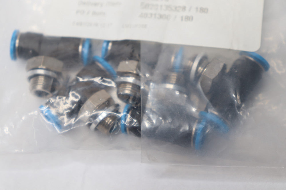 (5-Pk) Festo Push In Tee Fitting PBT/Brass 28.4mm Length 186273