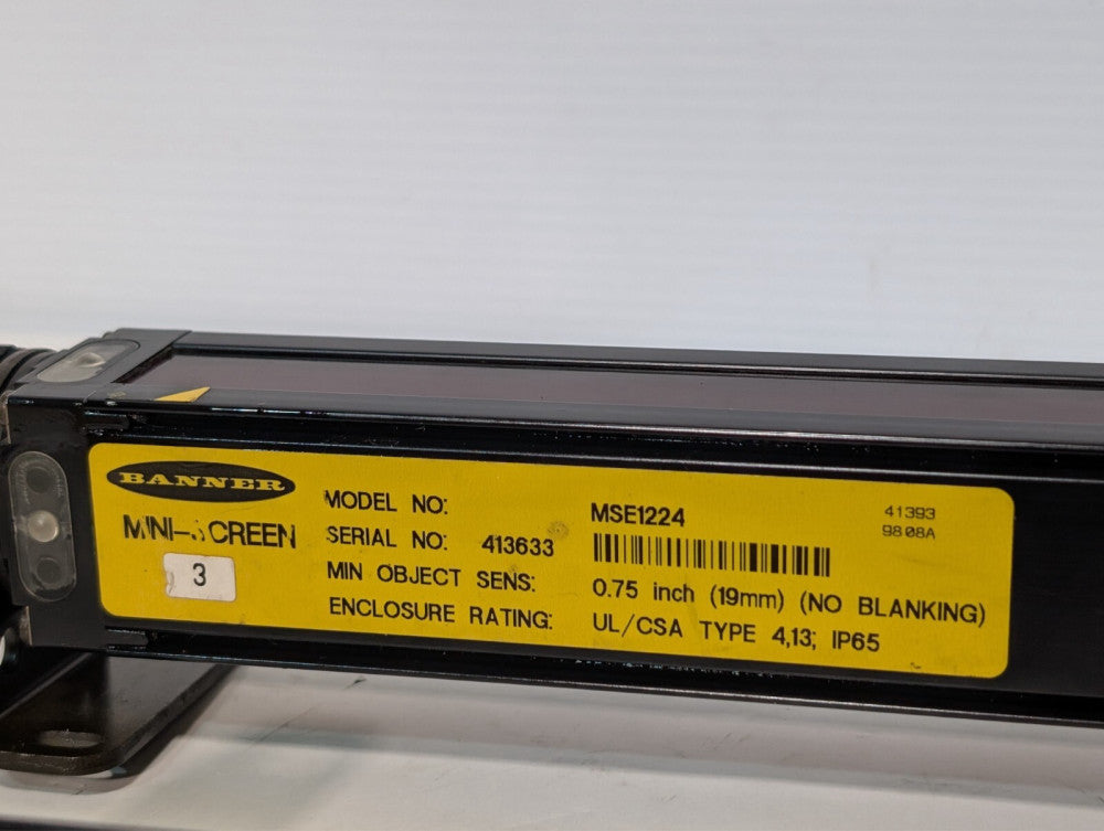 Banner MSE1224 Mini-Screen Light Curtain Receiver 0.75 in (19mm) UL/CS Type 4,13