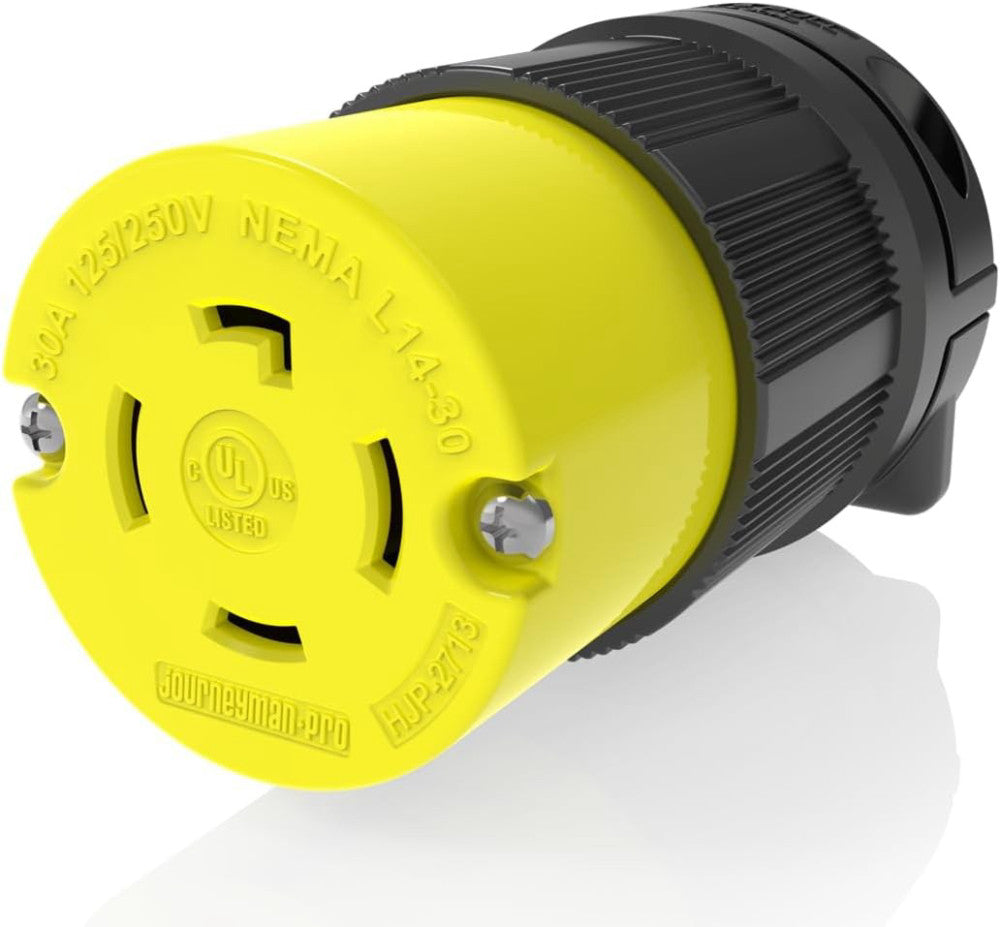 Journeyman-Pro 2713 30 Amp, 125/250 Volt, NEMA L14-30R, 3P, 4W, Locking Black
